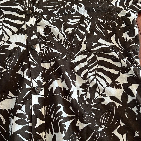 Liz Claiborne Brown Floral Button Down Shirt Top Size Large - Picture 11 of 11